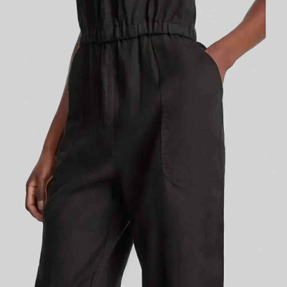 Everlane The Linen Shoestring Jumpsuit Black Size S NWT